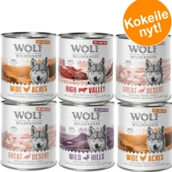 6 x 800 g Wolf of Wilderness -lajitelmat
