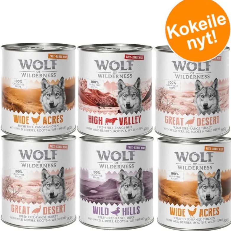 6 x 800 g Wolf of Wilderness -lajitelmat