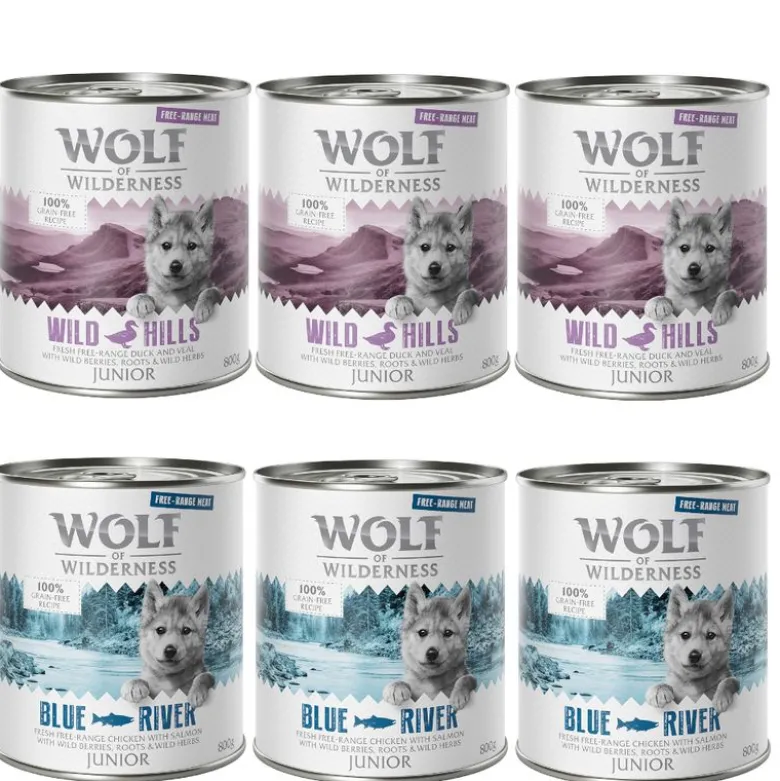 6 x 800 g Wolf of Wilderness -lajitelmat