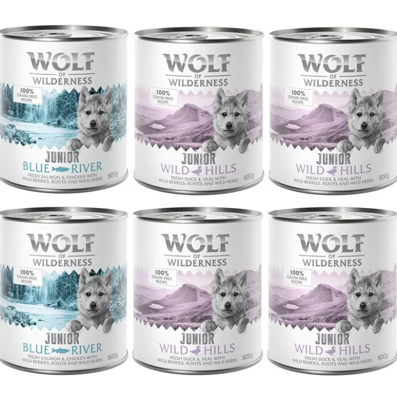 6 x 800 g Wolf of Wilderness -lajitelmat