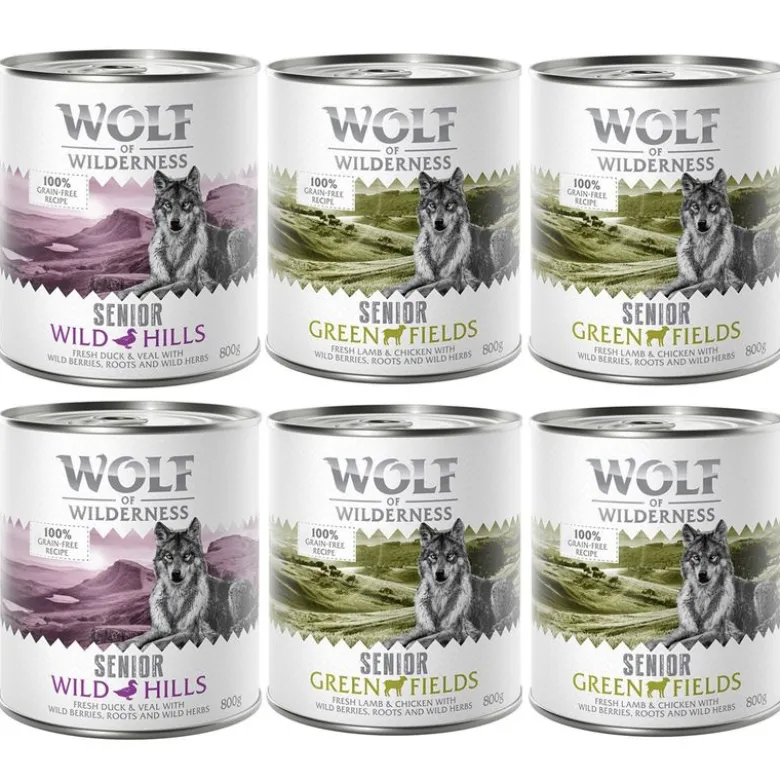 6 x 800 g Wolf of Wilderness -lajitelmat