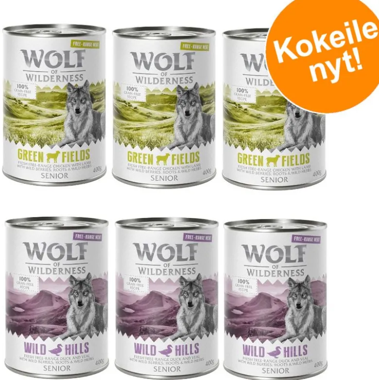 6 x 400 g Wolf of Wilderness -lajitelmat