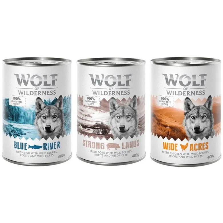 6 x 400 g Wolf of Wilderness -lajitelmat