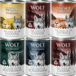 6 x 400 g Wolf of Wilderness -lajitelmat